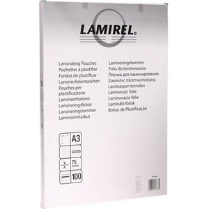 Пленка для ламинирования Fellowes 75мкм A3 (100шт) глянцевая Lamirel (LA-78655) пленка для ламинирования office kit 175мкм a4 100шт глянцевая 216х303мм plp11523 1