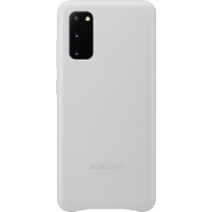 фото Чехол (клип-кейс) samsung для samsung galaxy s20 leather cover серебристый (ef-vg980lsegru)