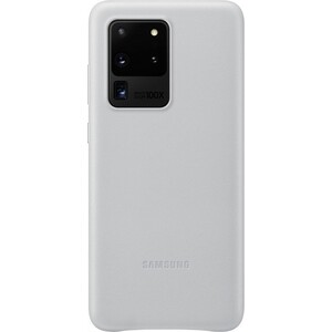 фото Чехол (клип-кейс) samsung для samsung galaxy s20 ultra leather cover серебристый (ef-vg988lsegru)