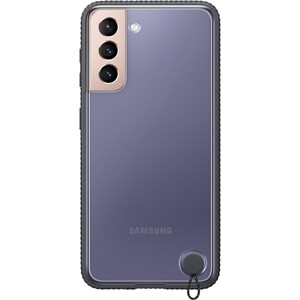 фото Чехол (клип-кейс) samsung для samsung galaxy s21 protective standing cover прозрачный/черный (ef-gg991cbegru)