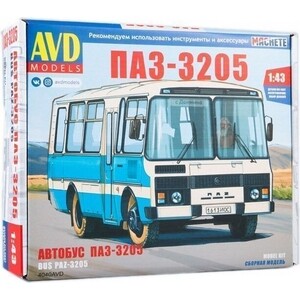 Сборная модель AVD Models ПАЗ-3205 пригородный, масштаб 1:43