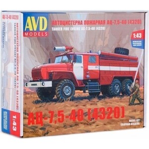 Сборная модель AVD Models Пожарная цистерна АЦ-7,5-40 (4320), масштаб 1:43