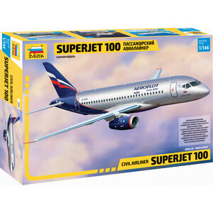 

Сборная модель Звезда Региональный пассажирский авиалайнер Superjet 100, масштаб 1:144, Региональный пассажирский авиалайнер Superjet 100, масштаб 1:144