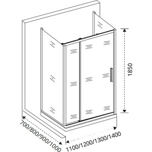 Боковая стенка Good Door Latte SP 80х185 прозрачная, хром матовый (SP-80-C-WE)