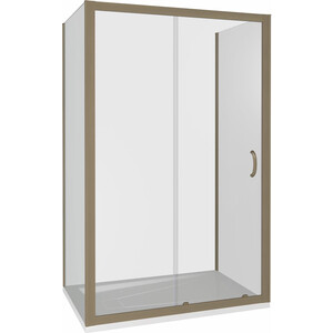 фото Душевой уголок good door jazze 110x80 стекло тонированное, профиль бронзовый wtw+sp+sp