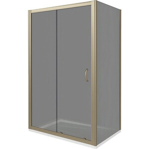 фото Душевой уголок good door jazze 120x80 стекло тонированное, профиль бронзовый wtw+sp