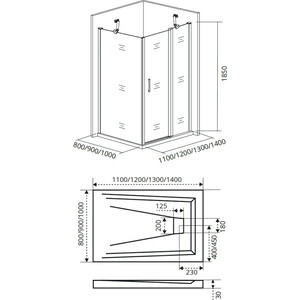 Боковая стенка Good Door Fantasy SP 100х185 прозрачная, хром (SP-100-C-CH)