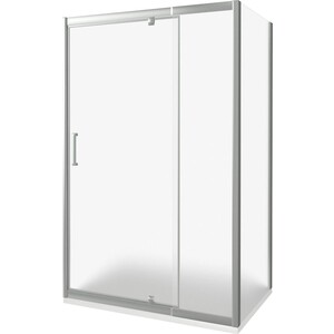 фото Душевой уголок good door orion 120x80 wtw+pd+sp с поддоном, стекло рифленое, профиль хром