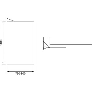 Шторка для ванны Good Door Screen BS 80х140 прозрачная, черный (BS-90-C-B)