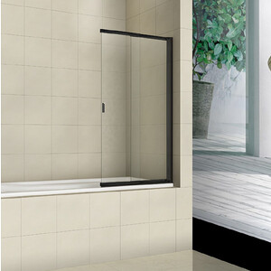 шторка занавеска для ванной joyarty Шторка для ванны Good Door Screen SL 100х140 прозрачная, черный (SL-100-C-B)