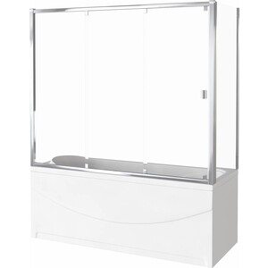 Шторка для ванны Good Door Screen WTW+SP 160х70х140 прозрачная, хром