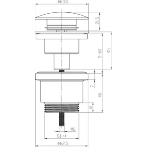 Донный клапан Lemark Click-clack 5/4" универсальный графит (LM8500GM)