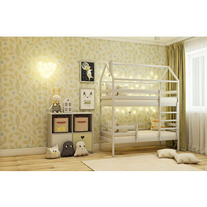 фото Кровать rooroom домик двухъярусная (цвет серый) спальное место 160х80