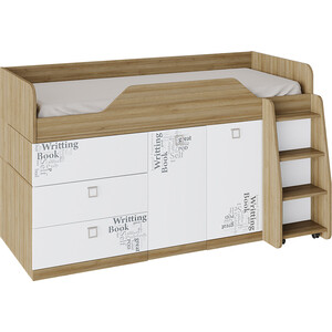 фото Кровать комбинированная трия оксфорд тд-139,11,03 ривьера/белый с рисунком