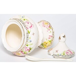 фото Сахарница balsford мэридит 300мл на ножке с ложкой new bone china (196-42025)