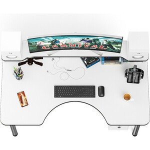 Стол компьютерный с надстройкой Мебельный двор С-МД-СК2Н-1400-750 белый/кромка венге