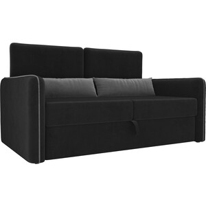 фото Прямой диван арт-мебель стенли велюр черный
