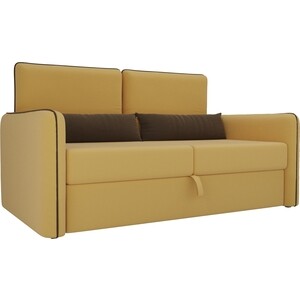 фото Прямой диван арт-мебель стенли микровельвет желтый