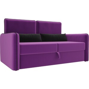 фото Прямой диван арт-мебель стенли микровельвет фиолетовый