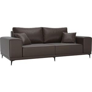 фото Прямой диван арт-мебель льюес эко-кожа коричневый