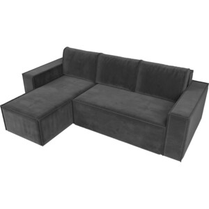 фото Угловой диван арт-мебель куба велюр серый левый угол
