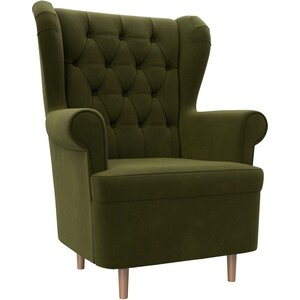 Кресло АртМебель Торин Люкс микровельвет зеленый кресло артмебель торин люкс велюр серый