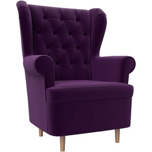 Кресло АртМебель Торин Люкс микровельвет фиолетовый кресло артмебель торин люкс велюр фиолетовый