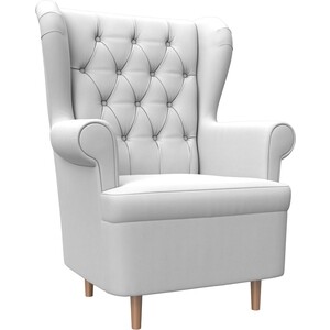 Кресло АртМебель Торин Люкс эко-кожа белый кресло артмебель торин люкс велюр серый