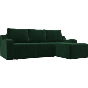 фото Угловой диван лига диванов элида велюр зеленый правый угол