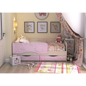 фото Кровать ника алиса белфорд/розовый металлик 1,6 м
