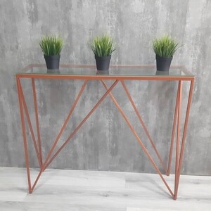 

Напольная консоль Akur Loft Cary 1200 металлокаркас медь прозрачное стекло, Loft Cary 1200 металлокаркас медь прозрачное стекло