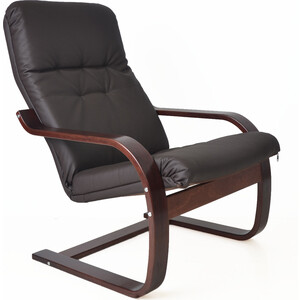 Кресло Мебелик Сайма экокожа шоколад, каркас вишня (П0000487) кресло для отдыха мебелик смарт g силуэт экокожа ева 2 каркас молочный дуб