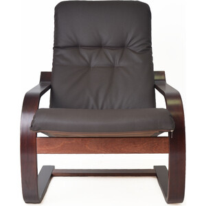 Кресло Мебелик Сайма экокожа шоколад, каркас вишня (П0000487)
