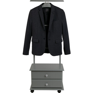 Вешалка костюмная с ящиками на колесах Мебелик В 23Н серый (П0004678)