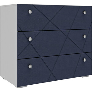 Комод Это мебель Абрис ПМ-332.04 дуб адриатика синий/белый шкаф комбинированный с 3 дверьми это мебель абрис пм 332 25 исп 1 дуб адриатика синий белый