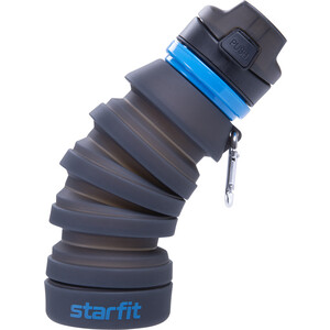 фото Бутылка для воды starfit fb-100, с карабином, складная, серая