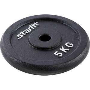 фото Диск чугунный starfit bb-204 5 кг, d-26 мм, черный