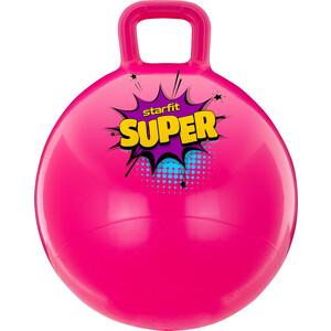 фото Мяч-попрыгун starfit gb-0401 45 см ''super'', 500 гр, с ручкой, розовый (антивзрыв)