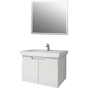 Мебель для ванной Dreja Q 70 с дверцами, белый глянец
