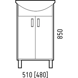 фото Тумба под раковину corozo колор 50 красная/белая (sd-00000696)