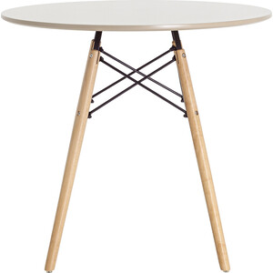 фото Stool group стол круглый eames dsw d80 бежевый на деревянных ножках