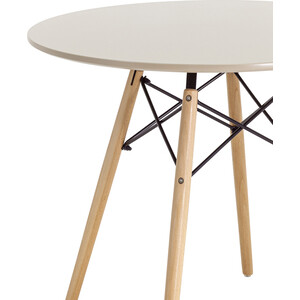 фото Stool group стол круглый eames dsw d80 бежевый на деревянных ножках