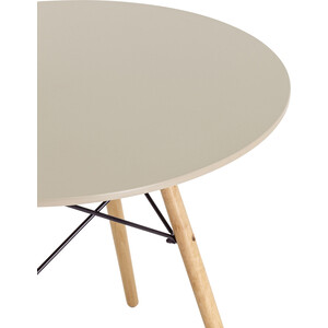 фото Stool group стол круглый eames dsw d80 бежевый на деревянных ножках