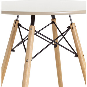 фото Stool group стол круглый eames dsw d80 бежевый на деревянных ножках