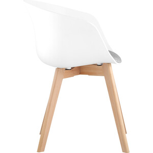 Кресло Stool Group Libra белое с подушкой, деревянные ножки - фото 2