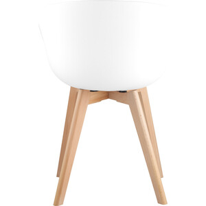 фото Кресло stool group libra белое с подушкой, деревянные ножки
