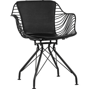 фото Кресло stool group thomas черное, с черной подушкой