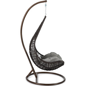 фото Кресло подвесное tetchair mod. sc-010 с подушкой металл/искусственный ротанг стойка: медная, корзина: коричневая