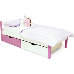 Детская кровать Бельмарко Svogen classic лаванда-белый + ящики 1 лаванда, 1 белый бельмарко ящики для кровати stumpa домики ч б