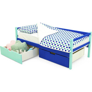 Бельмарко Детская кровать-тахта Svogen мятно-синий + ящики 1 мятный, 1синий